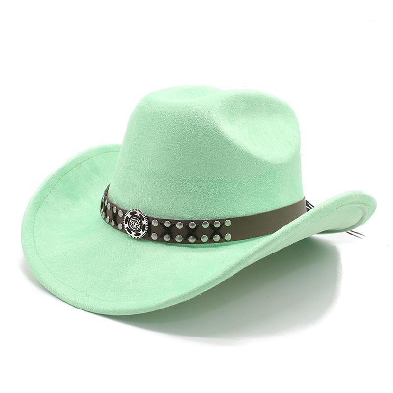 Suede Men'S And Women'S Woolen Denim Jazz Felt Hat Ethnic Style Decorative Curled Top Hat Tibetan Sunshade Sun Protection Hat