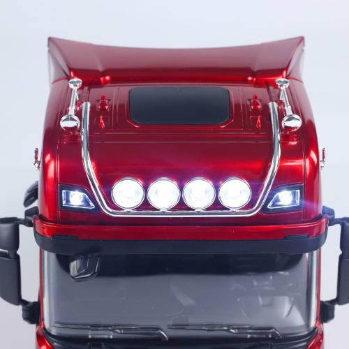 Wheelfun Huina 770S Plastic 1/18 Scale RC Tractor Truck Complete Model RTR 7.4V Battery Radio 19-Channel Lights and Sound Effects Remote Control Lorry