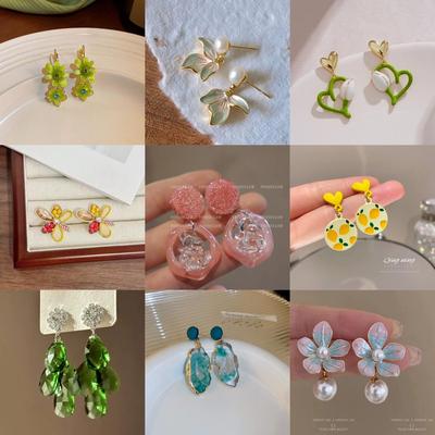 Silver Needle Dongdaemun Fresh Colorful Earrings - Simple, Versatile, Luxury Studs with a High-End Sense