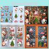 Santa Claus Pvc Christmas Sticker With Reindeer Snowman Holiday Wall Art For Festive Decor