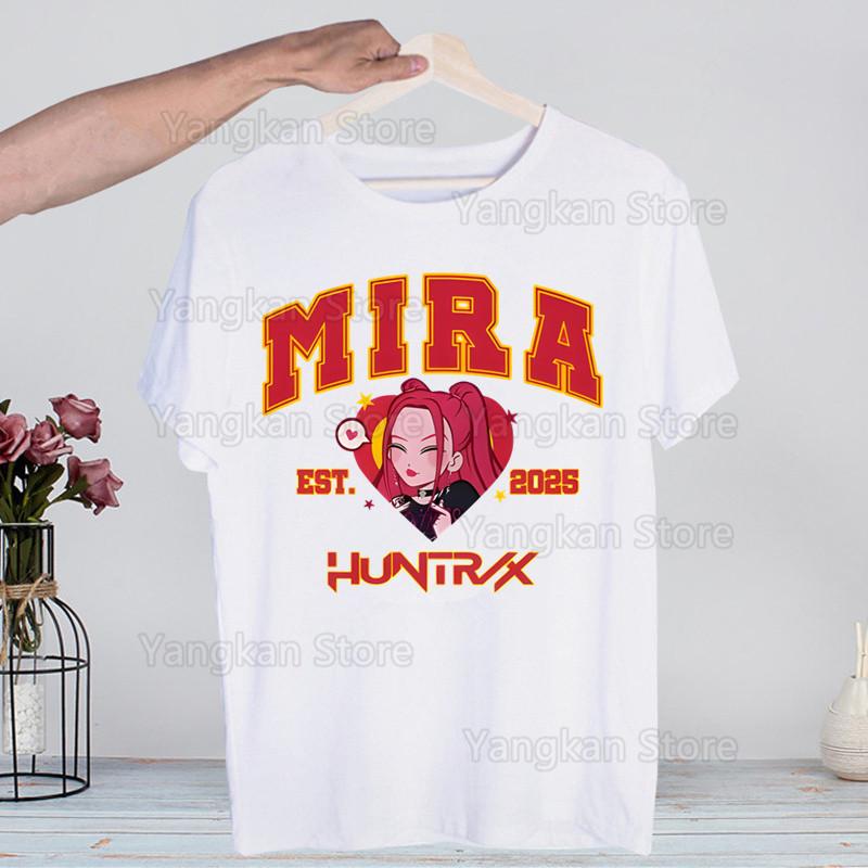 

Kpop Охотник на демонов K Pop Huntrix Kpop Футболки Весенние топы Летние футболки Мужские футболки с коротким рукавом Повседневные футболки с личностью 4XL