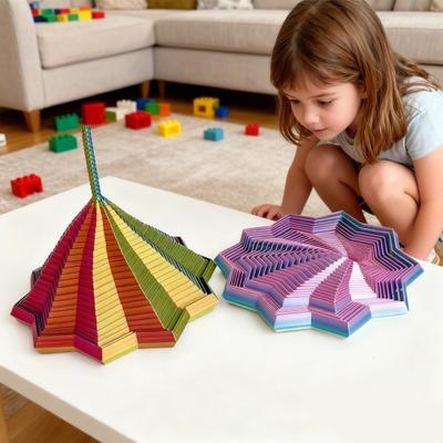 Yousheng Expanded Sensory Fidget Star 3D Printed Spinning Tower Fidget Toy Flexible Spiral Star with Handle for Stress Relief Office Desk Accessory