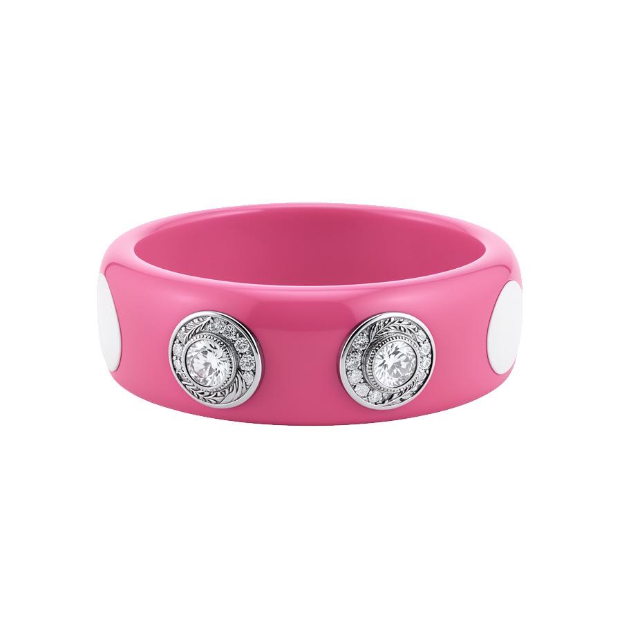 Chic Resin Polka Dot Geometric Bracelet: Bold High-End Fashion Jewelry for Women
