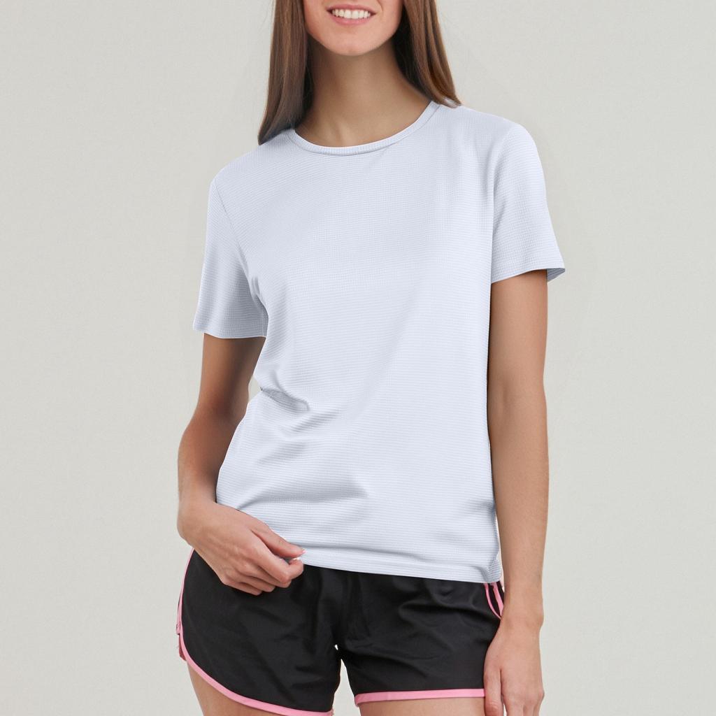 Ladies' Casual Solid Color Sports Quick Drying Clothes Fitness Short Sleeved T-shirt