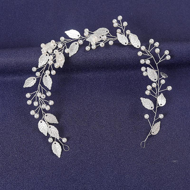 Silver Color Crystal Hairband For Women Prom Pearl Rhinestone Headband Bridal Wedding Hair Accessories Jewelry Hairband Tiaras