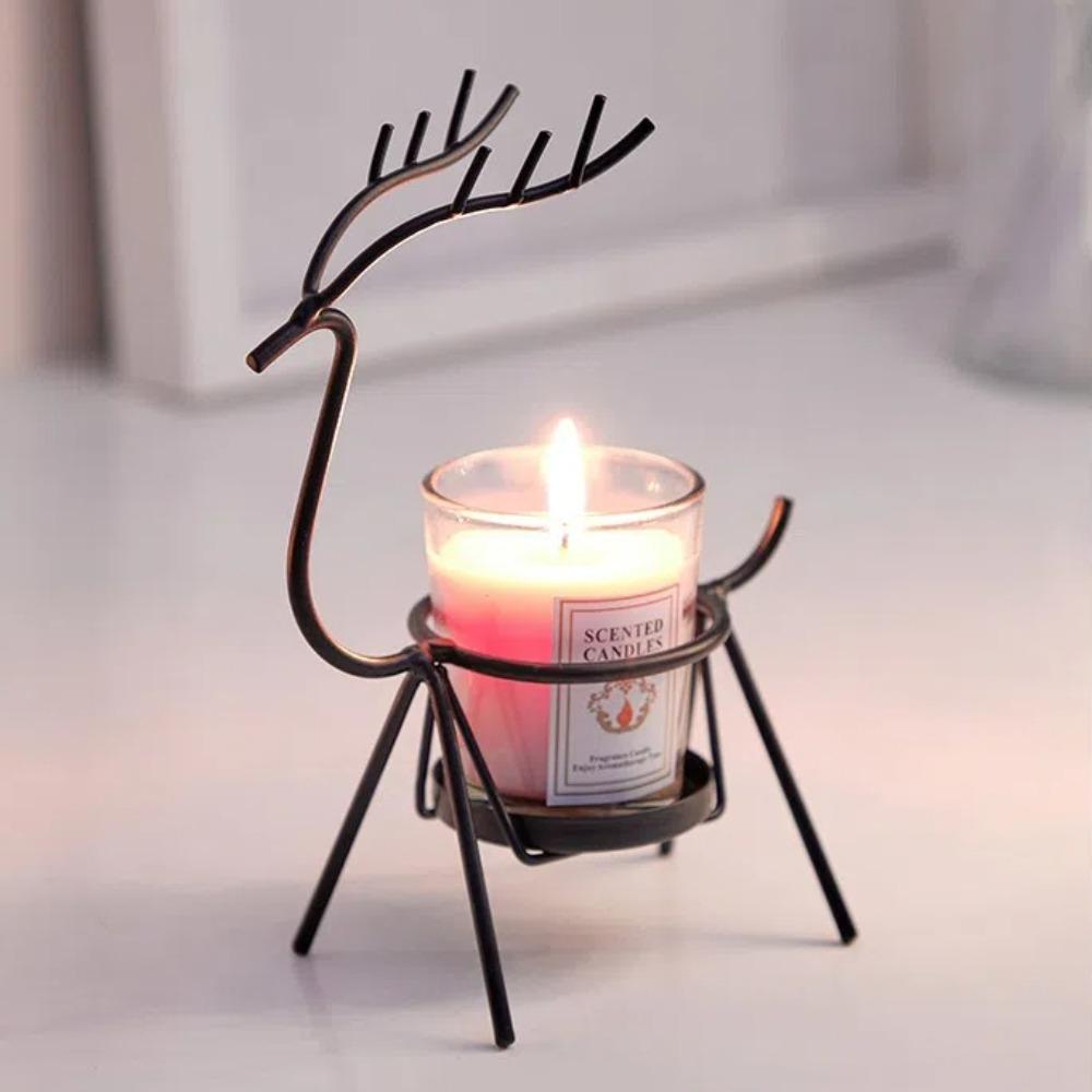 Table Decor Reindeer Candlestick Christmas Gift Deer Candle Holder Christmas Candlestick  Home