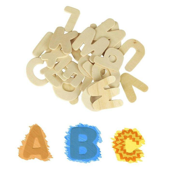 Alphabet en bois - CTOP - 26 lettres - 3-4 cm - Épaisseur 0,2 cm