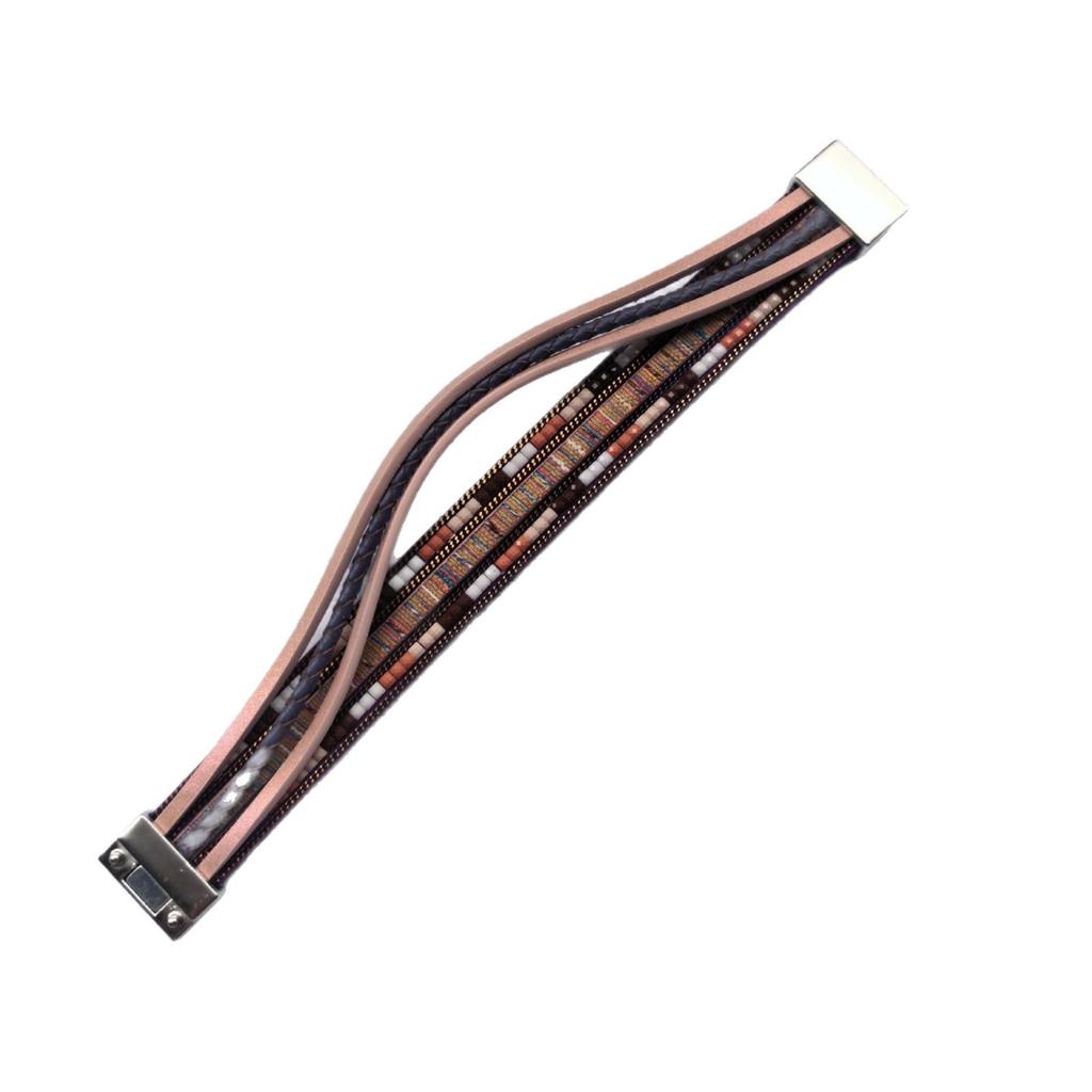 Bohemian Multi-layer Leather Magnetic Buckle Bracelet - European & American Design