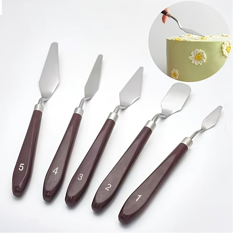 Cake Cream Spatula 5 Pcs/Set Stainless Steel Frosting Baking Pastry Tool Mixing Cake Icing Oil Painting Decorating Cream Toner