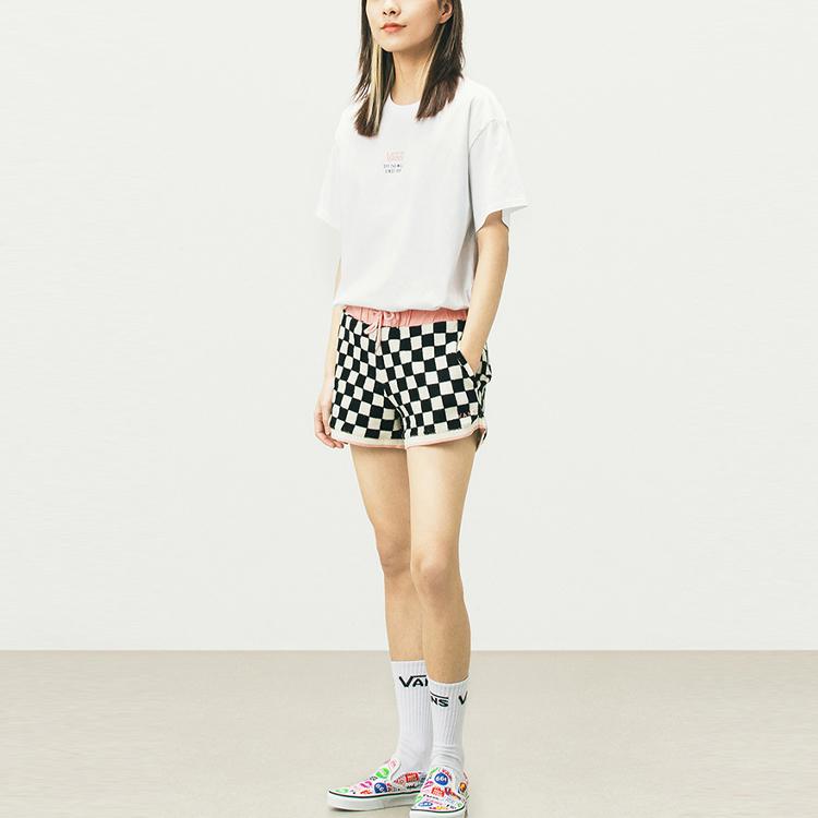 Vans Letter Print American Vintage Crew Neck Short Sleeve T-Shirt Women T-Shirts White VN0A5F1TWHT