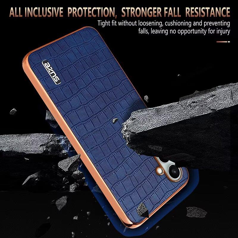Plating Bumper Full Protected Leather Case for Samsung Galaxy S26 S25 Ultra Edge S24 S23 S22 Plus S21 FE A17 A37 A57 Phone Cover