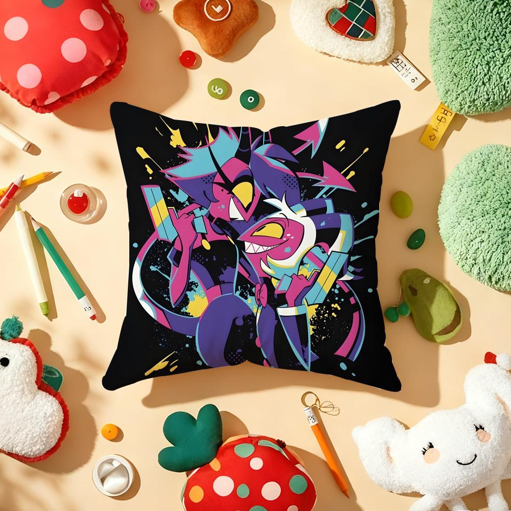 TV Show HHazbin hHotelS Pillow Case Plush Fabric Soft DoubleSided Printed Sofa Warm Winter Home Gift Cushion Cover