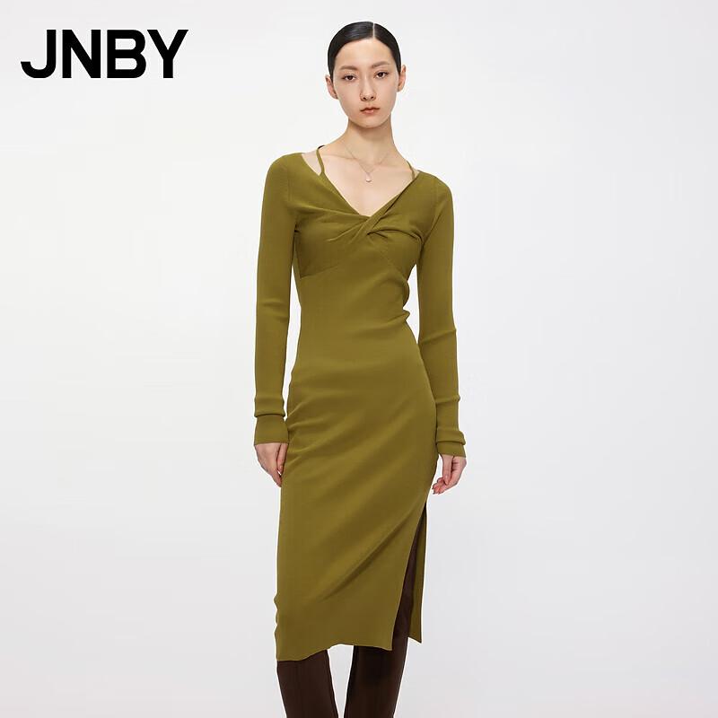 JNBY 2023 Spring V-Neck A-Line Midi Dress