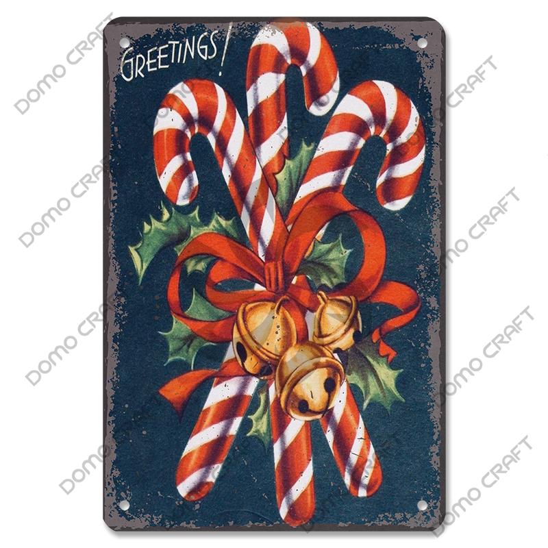 Merry Christmas Poster Vintage Metal Tin Signs Cakes Music Box Christmas Tree Metal Plaque Bakery Candy Shop Home Wall Decor