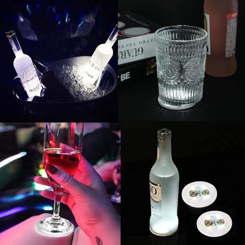 Illuminating LED Coasters, 3 Lighting Modes, Pack of 10 (Daylight White)