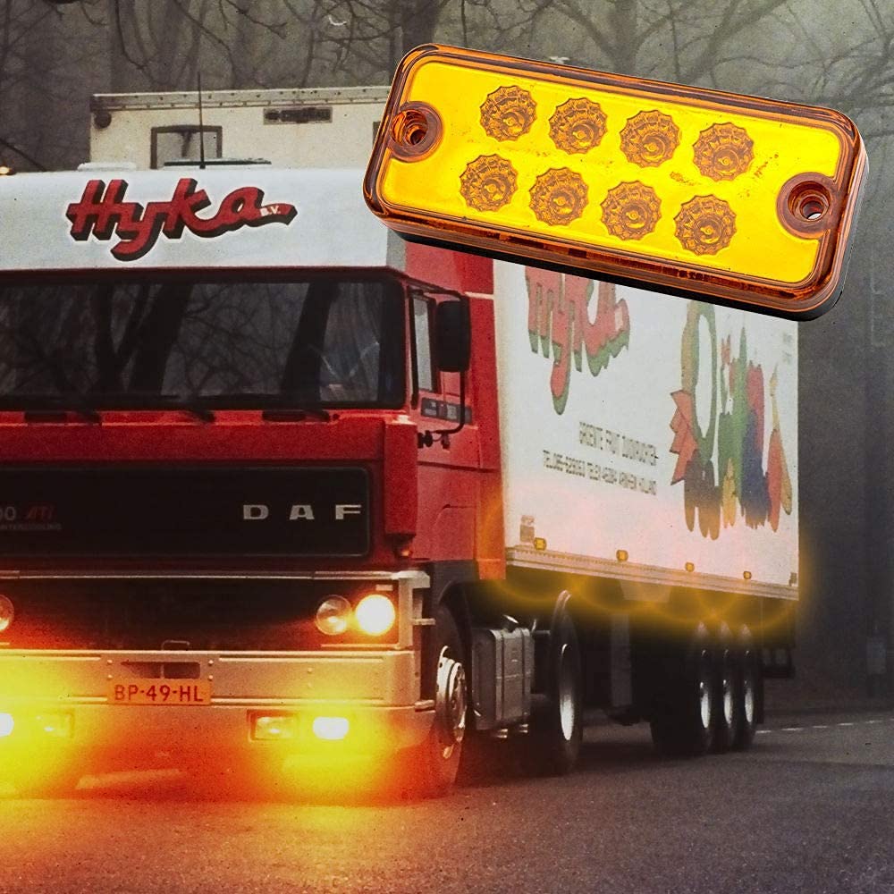 HULA Side Marker Light, 6Pcs 12V 24V 8 LED Truck