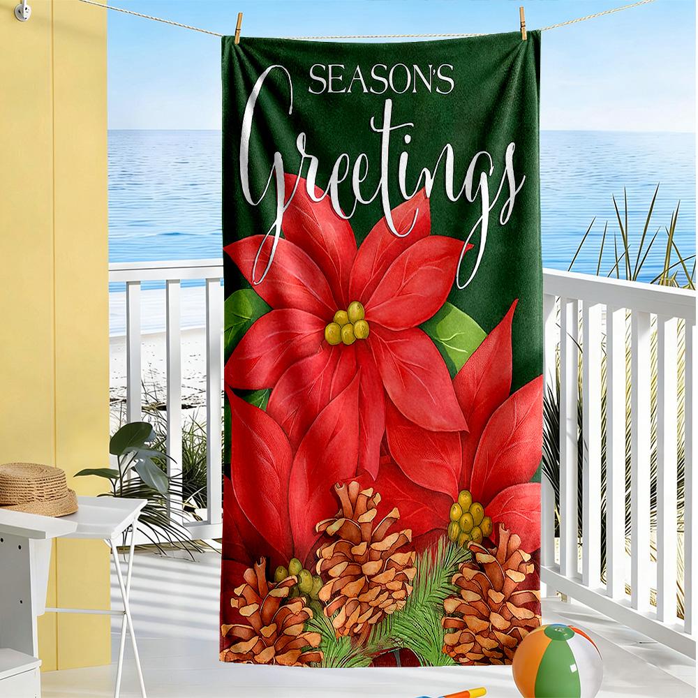 Christmas Beach Towel High Absorbency & Quick-Dry Comfortable Lightweight Portable for Swimming,Beach,Camping, Travel, Beach Accessories,Gym
