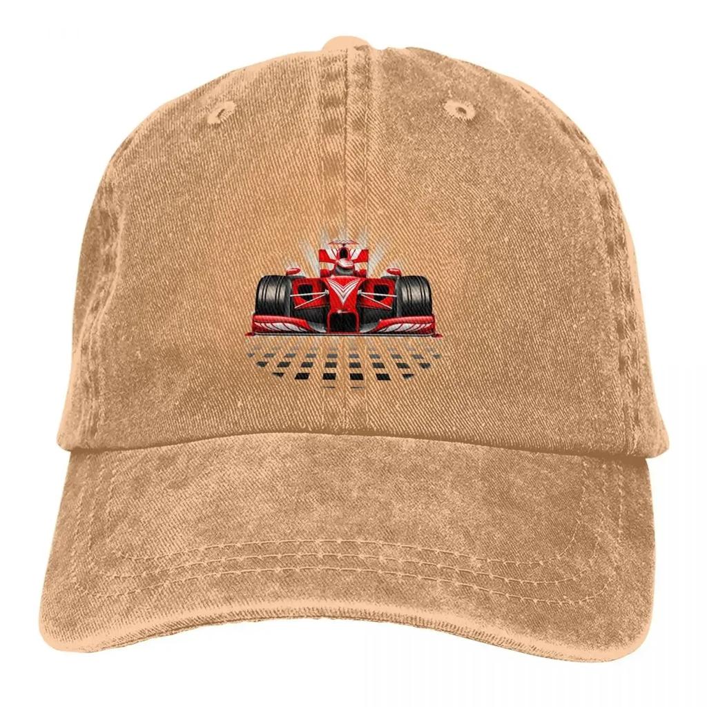 Rote Rennwagen Baseballkappe Herren Cowboyhüte Damen Visorschutz Snapback F1 Auto Rennkappen