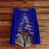 Women's Casual Fashion Round Neck Top Christmas Print Long Sleeve Knit Pullover