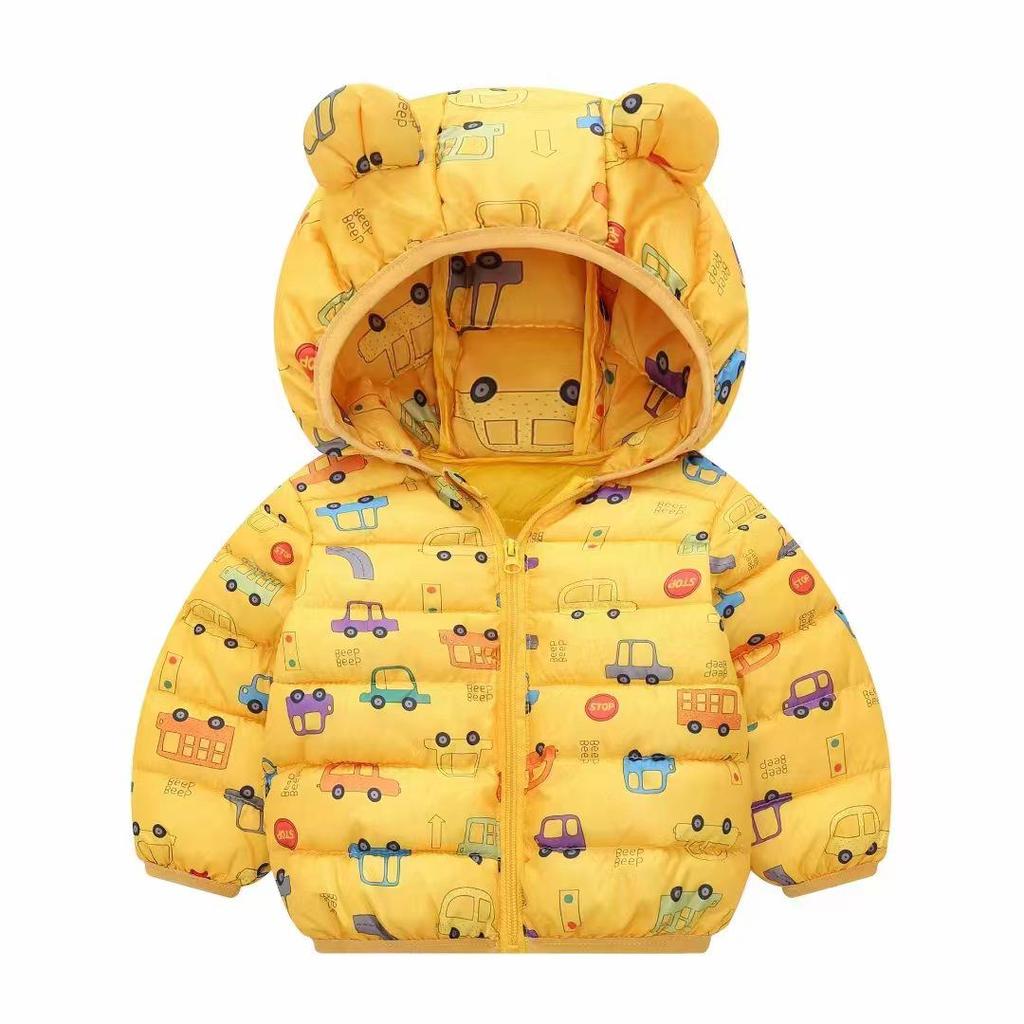 Children's Cartoon Down Cotton Jacket - Lightweight Spring/Autumn Outerwear for Toddlers (Boys & Girls)