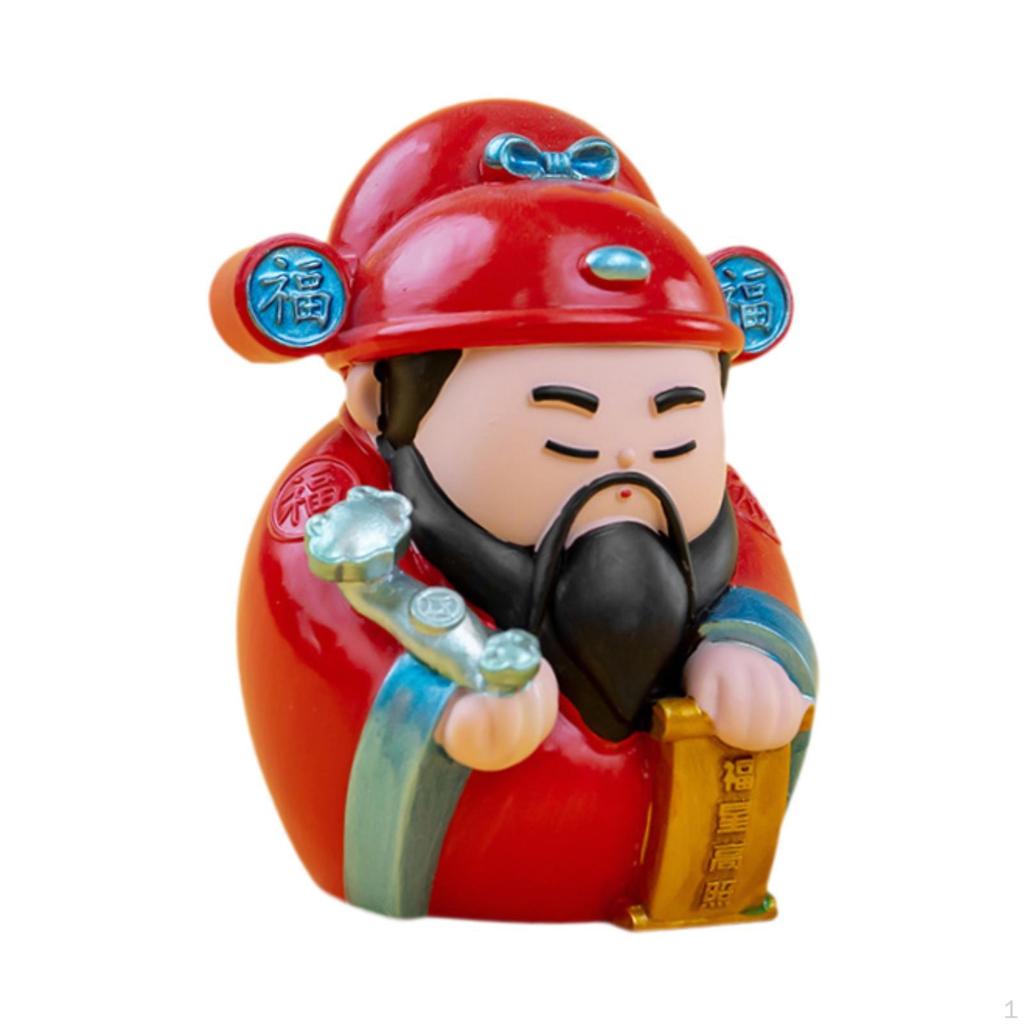 Chinese God Figure Miniature Decoration Year Figurine Desktop Ornament for Party Favors