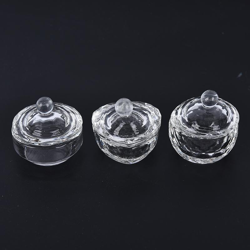 Verre Cristal Bol à Dappen Couvercle Porte-Gobelet Équipement Manucure Outil à Ongles