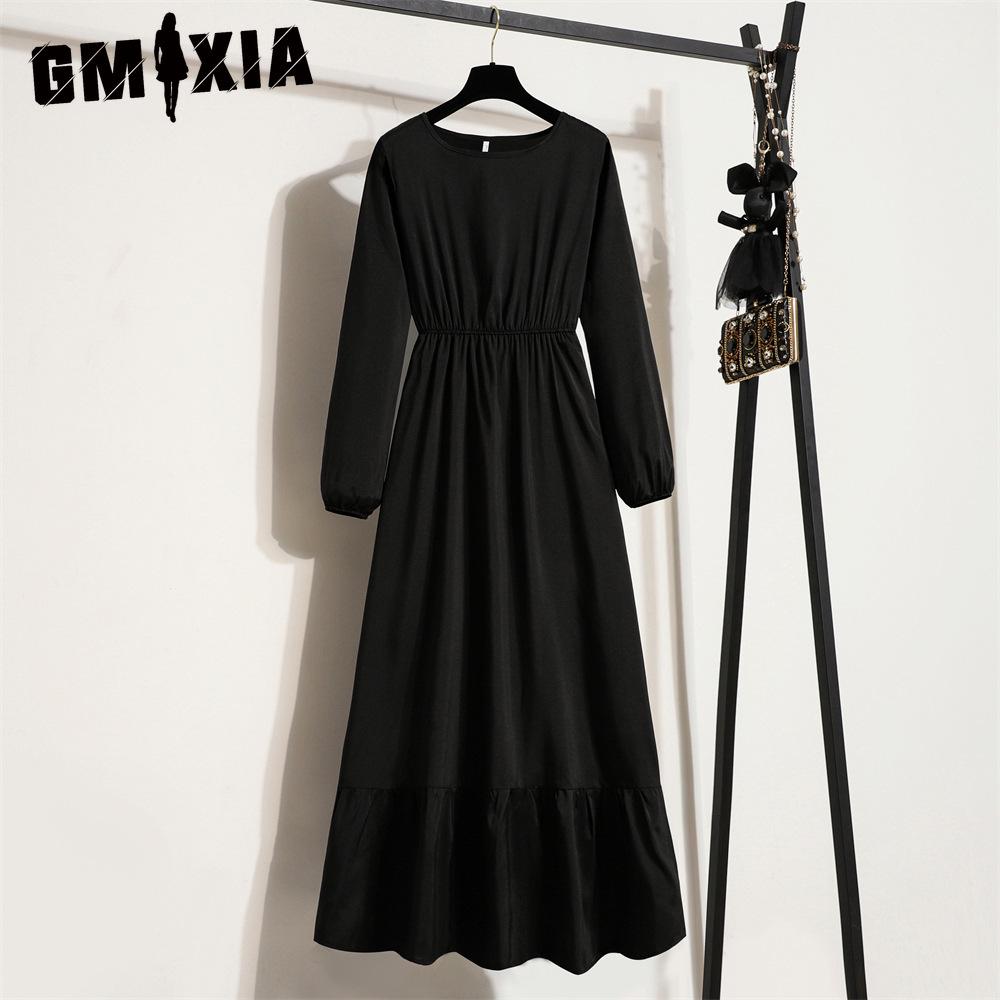 GMXIA 25 Colors Spring Women Maxi Dresses Casual Long Sleeve Floral Print O-Neck Ladies Long Dress Bohe Beach Party Mujer Vestidos Muslim Dress