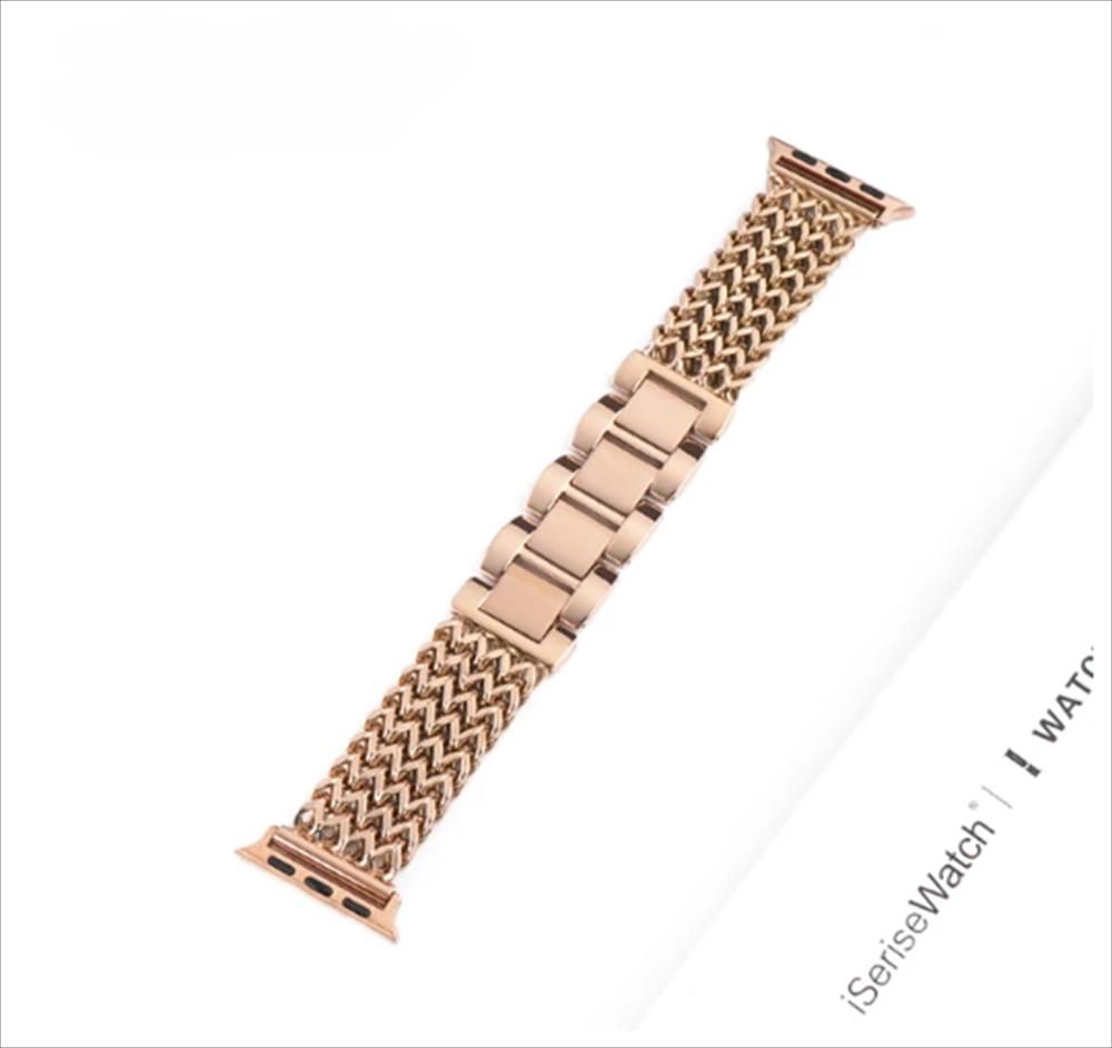 Luxuriöses Edelstahlarmband für Apple Watch 9 8 7 6 SE 5 3 45/44/42/41 mm geflochtenes Metallarmband Correa iWatch Ultra 49 mm 40 38 mm