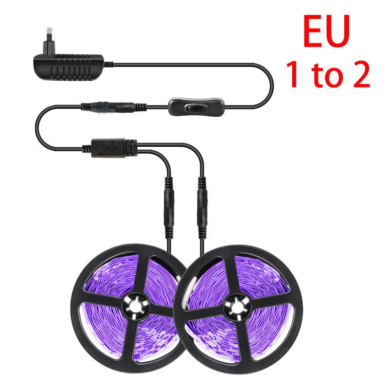 Fita de LED UV flexível, lâmpada ultravioleta 385-400 nm, luz negra 2835 SMD DC12V, fita de LED para festa de DJ Glow