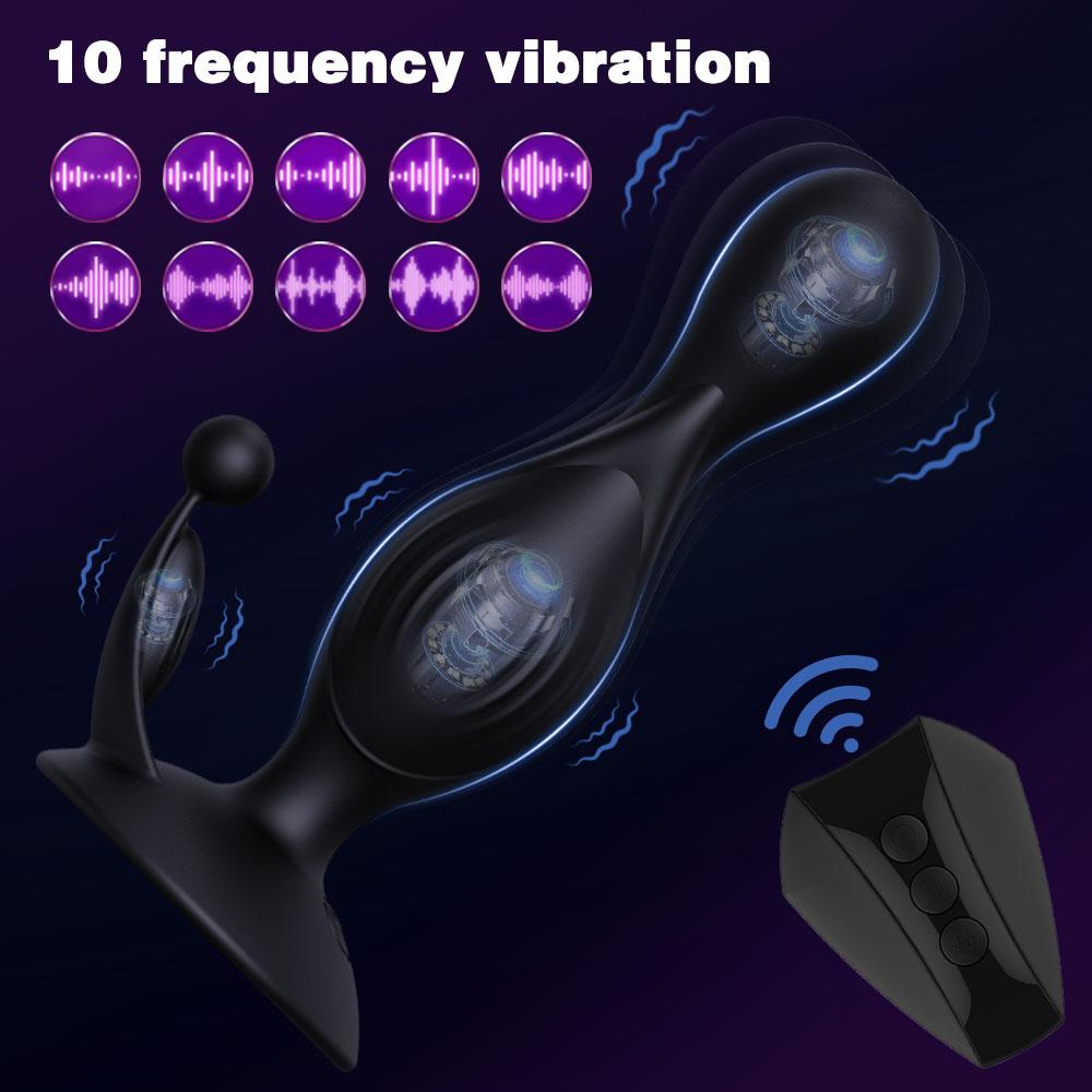 Tri-motor Anal Plug Electric Shock Butt Plugs Anal Beads Prostate Massager Female Masturbator Erotic Sex Toys for Couple