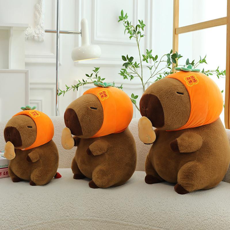 Peanut Capybara Persimmon Plush Toy Cartoon Stuffed Animal Doll Gift Decoration