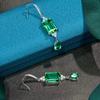 Tancise Jewelry Synthetic Grandmother Green High Carbon Diamond 925 Earrings 10 * 14 Geometric Retro Light Luxury Earrings Silver