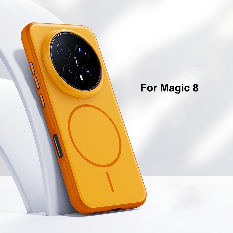 Pro Honor Magic 8 a Magic 8 Pro Pouzdro Magsafe Matný Povrch Dotyku Baby Skin Odolné Proti Otiskům Prstů Pevný Hybridní Kryt