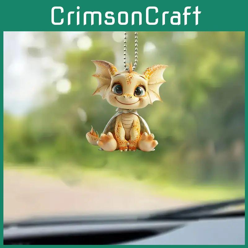 Entzückende Blau-Weiße Drachen Acryl Auto Dekoration Perfekt für Feiertagsstimmung