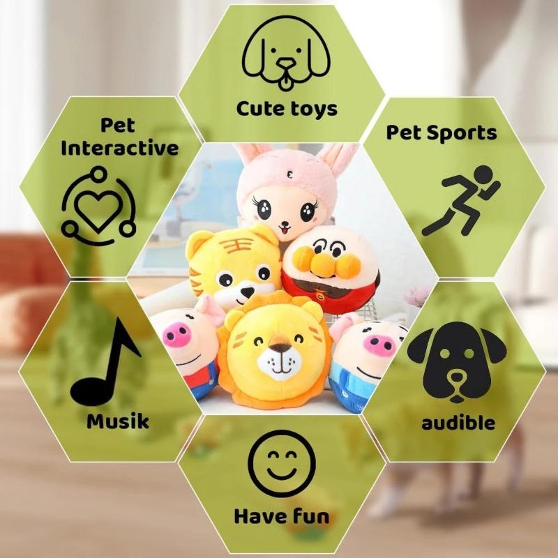 Cute Style Interactive Playing Dog Toy Cartoon Design Safe & Durable Suitable for Puppies & Adult Cats Dogs Toy Indoor Play