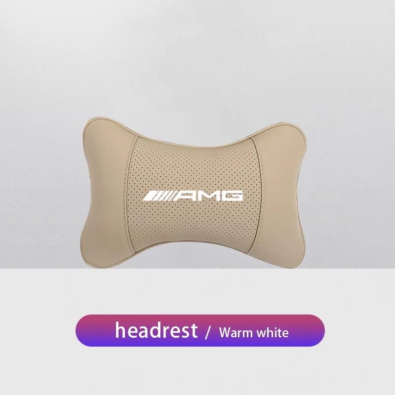 DRZ3  Hot 2025 1PCS Car Seat Headrest Auto Logo Neck Pillow For Mercedes Benz AMG W203 W204 W205 W209 W210 W211 W212 W176