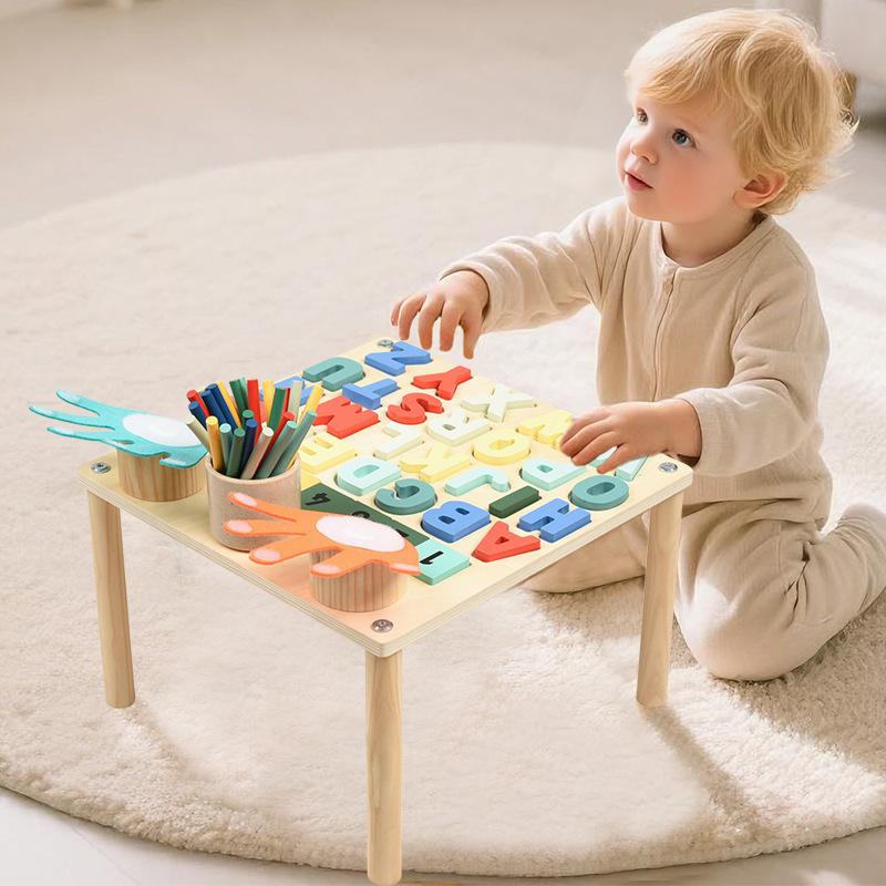 Children's Early Education Large Particles Building Block Numbers Alphabet Cognition Mathematical Operation Kindergarten Busy Educational Table Toys