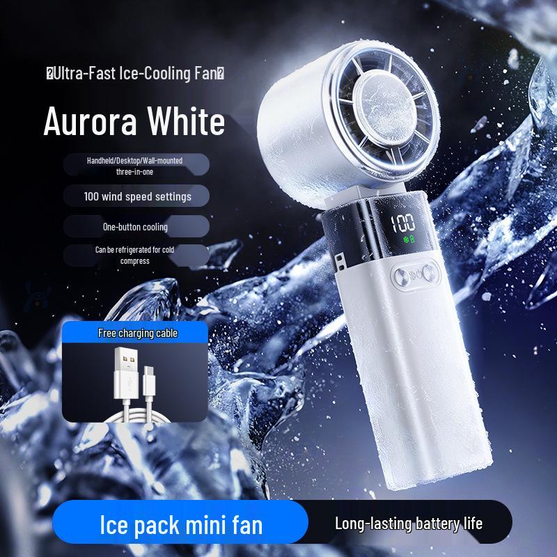 

High-Speed USB Foldable Handheld Fan: 199 Speeds, Digital Display, Powerful Outdoor Cooling Foldable/Neck-hanging/Handheld Fan
