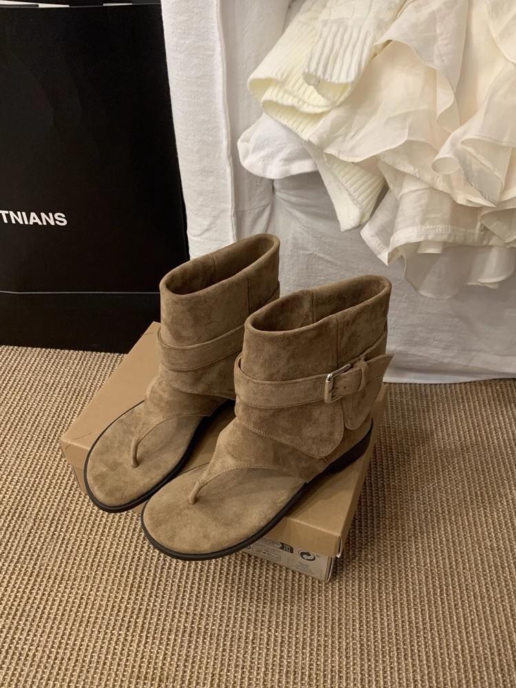 Cowboy boots sandals women's summer toe cool boots women's 2025 new flat flip-flops retro women's shoes summer