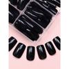 120pcs Black Square Nail Stickers Set Short, Full Coverage Fake Nails For DIY Manicure For Women Girls, Nail Art Accessories, Nail Supplies