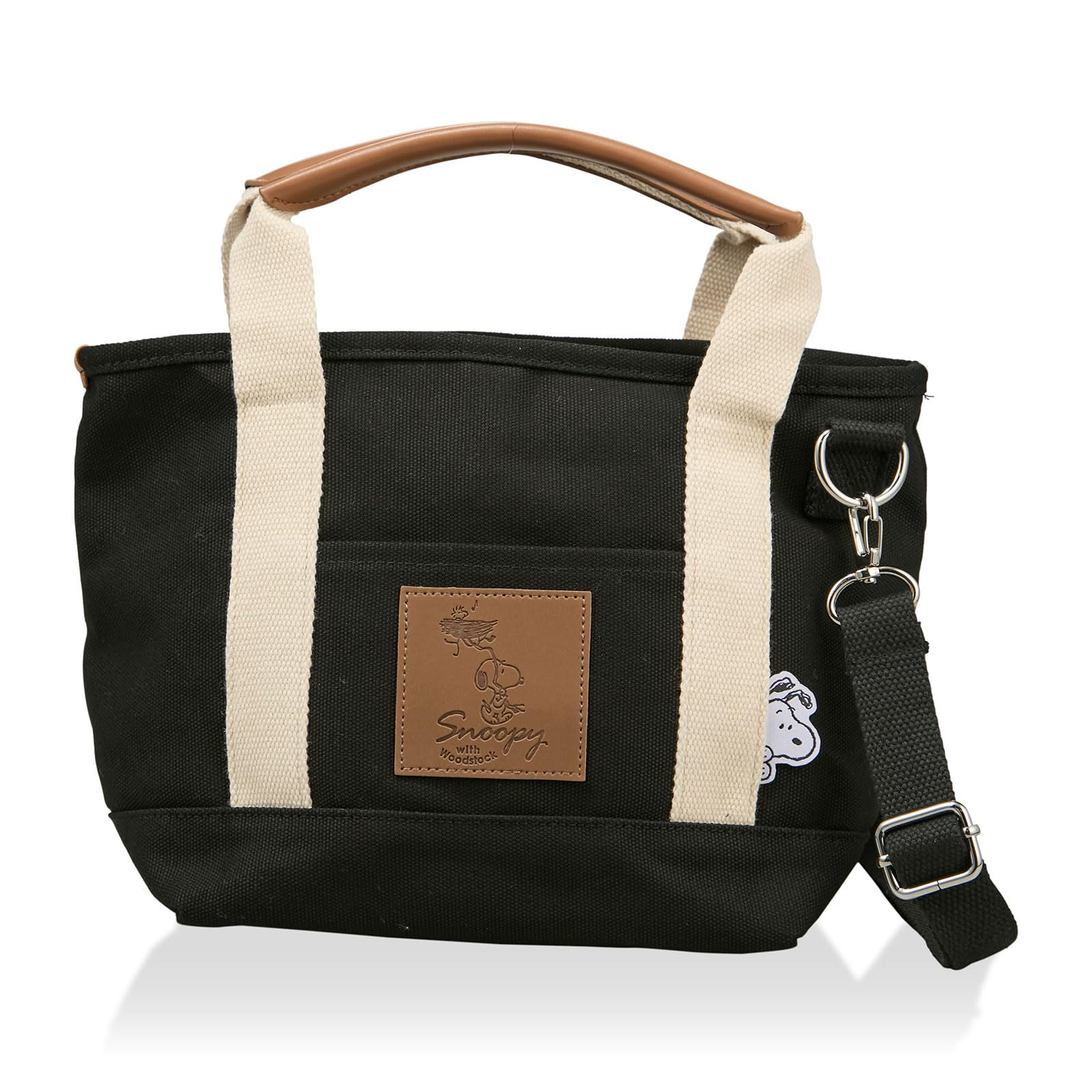 

2WAY Insulated Tote Bag with Shoulder Belt Canvas Bag Lunch Bag PEANUTS Snoopy Black Stroll [Hapitas] Women s