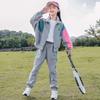 Teenagers Girls Clothing Set Spring Autumn Patchwork Long Sleeve Zipper Coat+Pants 2Pcs Suit for 5-14Y Kids Sports Outfit