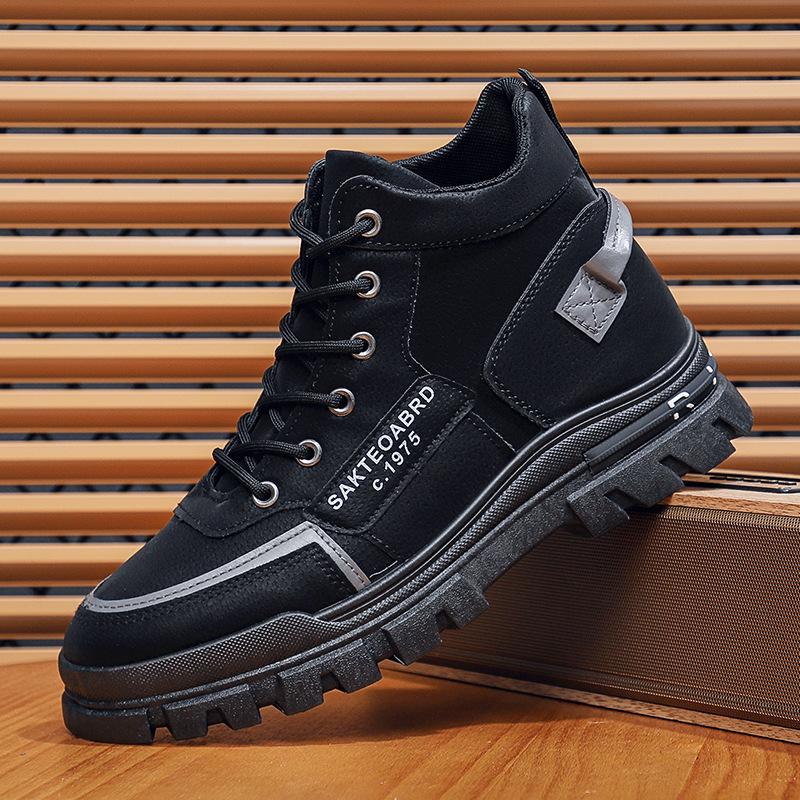 2025 Autumn New Men's Martin Boots British Style Tooling Boots Korean Version Fashion Hiking Shoes Trendy Men's Shoes