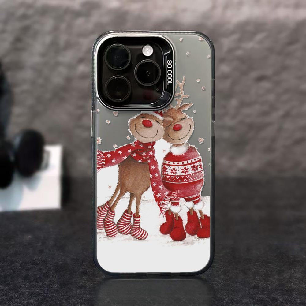 Two Little Elk Christmas Applicable iPhone17ProMax Mobile Phone Case Apple 15/14 Niche 16Pro Premium
