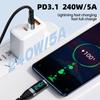 240W Type C to Type C Cable PD 3.1 Super Fast Charging Digital Display Cable USB C To Type-C Data Cord For iPhone Samsung Xiaomi