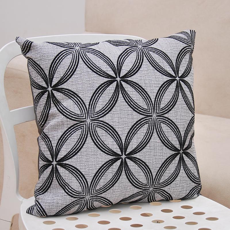 Cushion Imitation Linen Cushion Cover Black and Gray Simple Fashion Sofa Pillow Cover