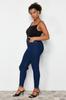 Women's Style Plus Size Dark Blue Estra Flexible Skinny Jeans