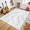 Modern Minimalist Wavy Stripe Area Rug Large Carpet for Living Room Bedroom Hallway Entryway Kitchen Soft Touch Floor Mat