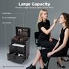 Large Rolling Makeup Case On Wheels, Professional Mobile Organizer Cart with Drawers for Makeup Artists, Cosmetics & Nail Polish