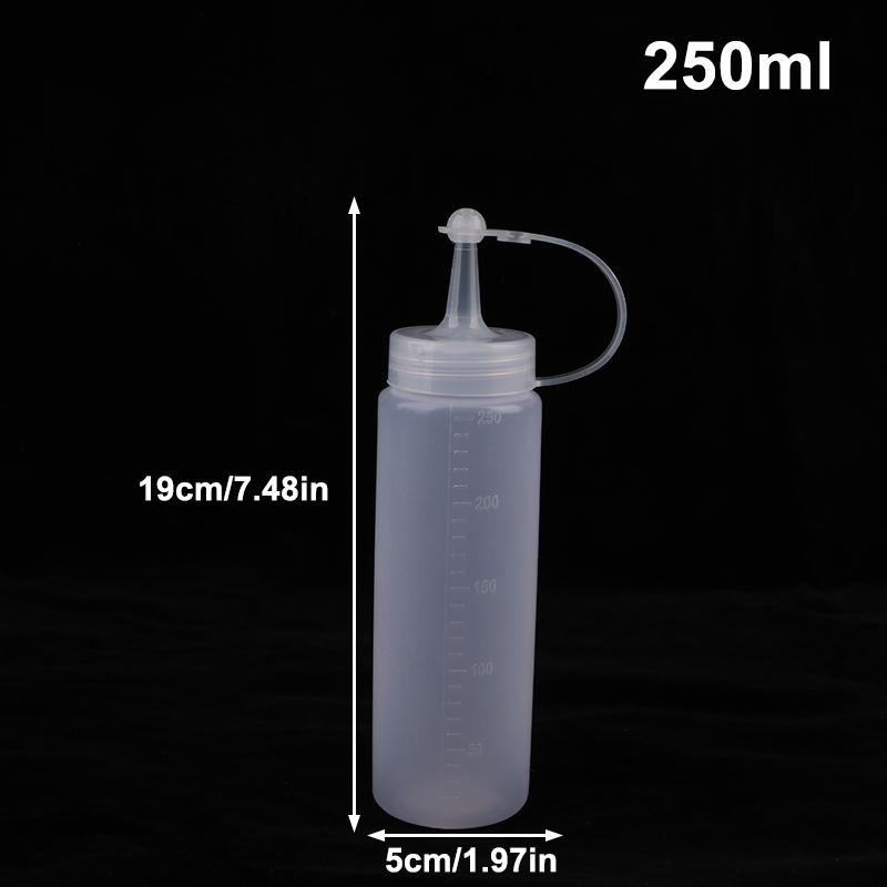 250-1000 ml Krydder Klemflasker Ketchup Sennep Salat BBQ Sauser Olivenolje Dispenser Kjøkkenredskaper Klem Krydderflaske